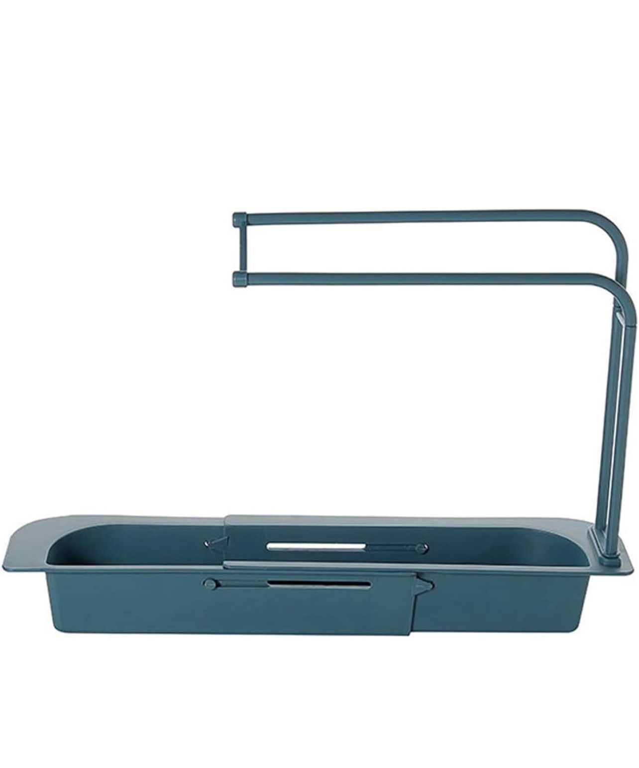 Telescopic Sink Rack Holder Expandable Storage Drain Basket for Home Kitchen Kit (Blue)