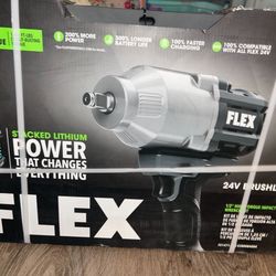 FLEX 24v 1/2-in Cordless Impact Wrench 6.0Ah STACKED LITHIUM w Battery & Charger