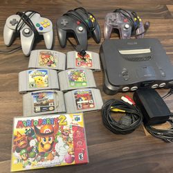 N64 Console Controllers and Games