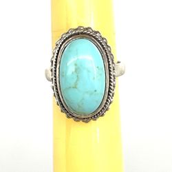 Sterling Southwestern Turquoise Ring Sz. 6.75