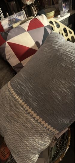 Gray Woven Decorative Throw Pillow