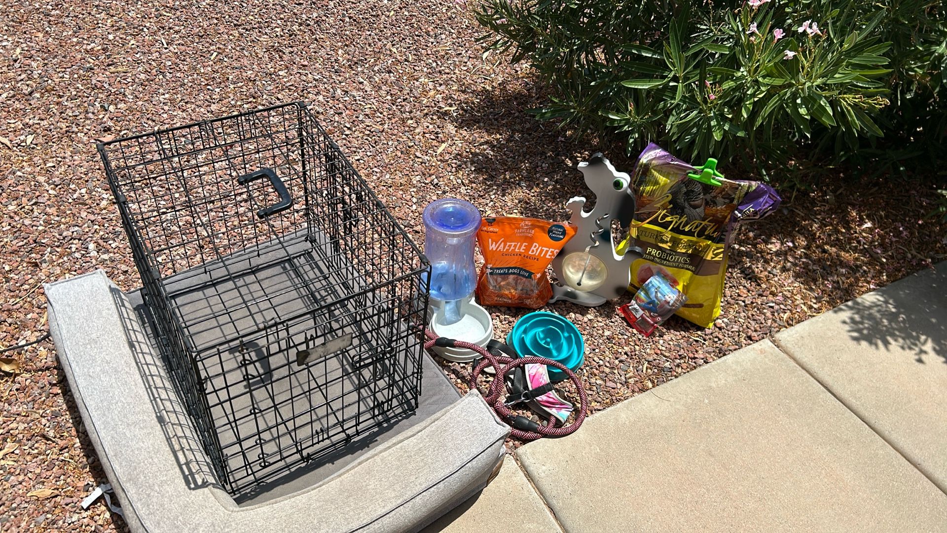 Dog Kennel, Food, Plus Other Misc