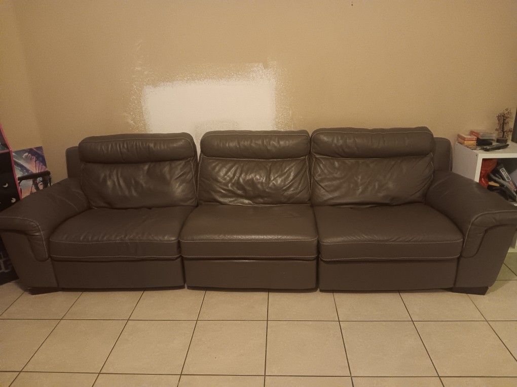 Leather Reclining Sofa Couch