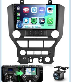 4G+64G Car Radio Stereo for Ford Mustang 2015-2020 with 5G WiFi DSP Carplay Android Auto, Sellrich 9" 1280P QLED Touch Screen Beetle Radio with Blueto
