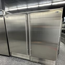 SubZero Stainless Steel Fridge & Freezer Built In Column Set - 72” Wide 