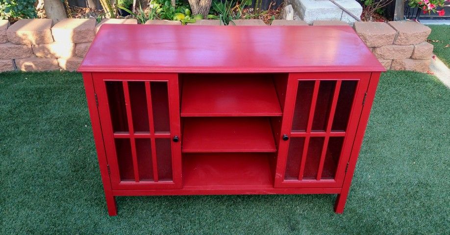 Windham Red 2 Door 4 Shelves Cabinet
