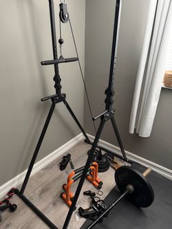 Foldable pull up and dip bar and weights