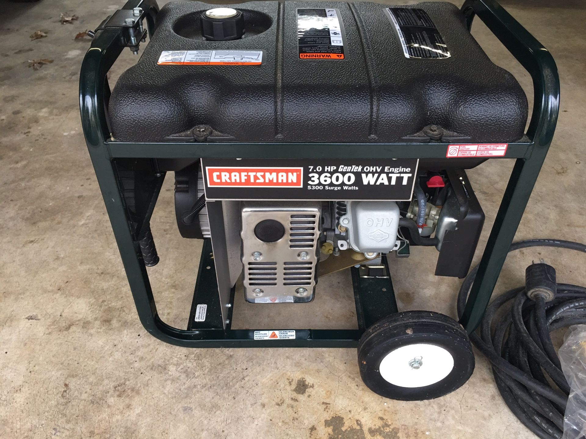 Craftsman 3600 watt Generator