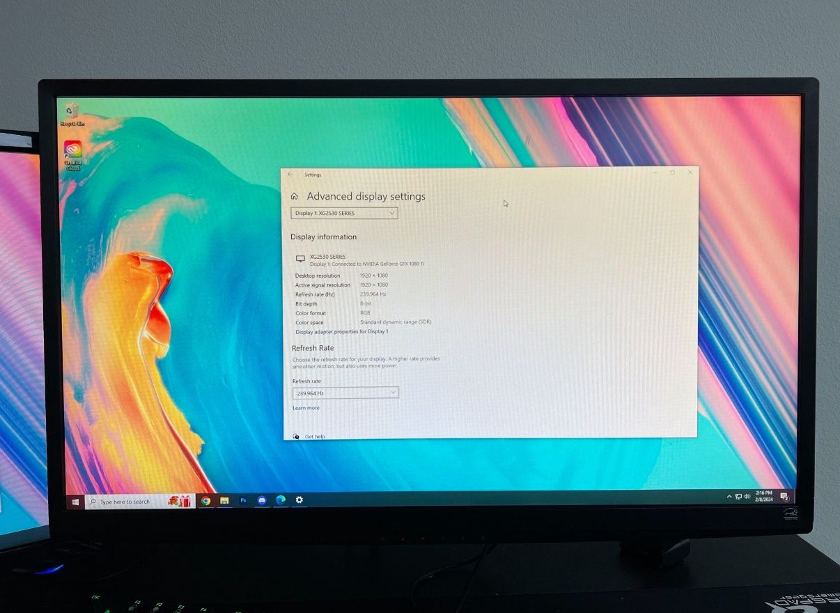 Monitors 240hz, 144hz