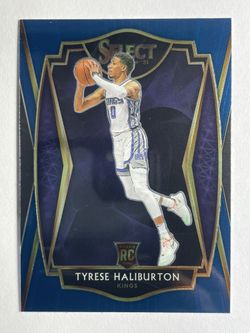2020-21 Panini Select Tyrese Halliburton #189 Premier Level Blue Kings RC
