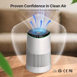 Air Purifiers for Bedroom Home, Air Purifier for Smoke Odors with Fragrance Sponge, Small Air Purifier with Sleep Mode for Bedroom Office, Blue Night 
