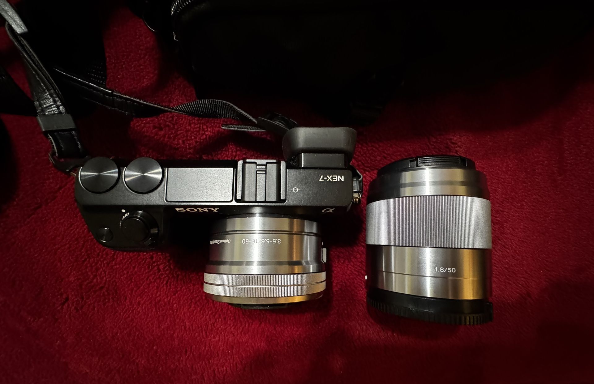 Sony Alpha NEX-7 24.3MP Digital Camera Body And Two Lens , Case, Battery Charger And Two Battery