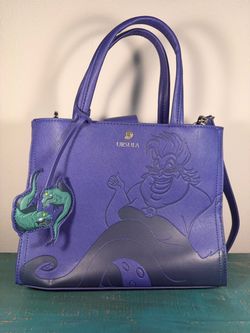 Disney Loungefly Ursula Little Mermaid Purple Tote Crossbody Bag Flotsam & Jetsam