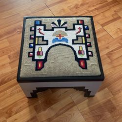 Beautiful Hand Painted Stool With Needlework