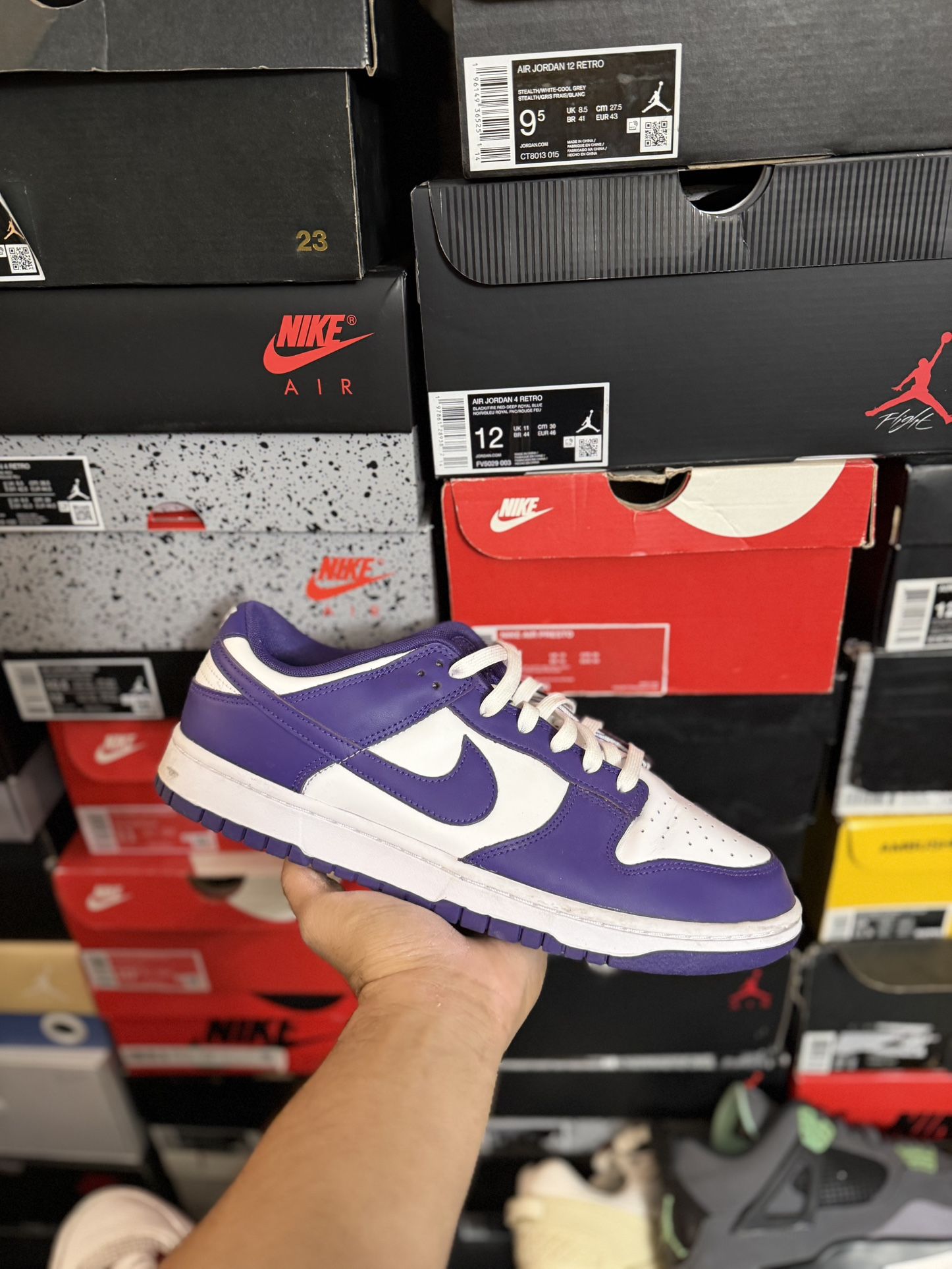 Nike Dunk Low Championship Court Purple size 12.5 USED But Clean