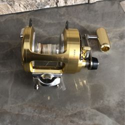 Okuma TITUS TG 20 II TWO SPEED "GOLD" BIG GAME SALTWATER FISHING REEL-VERY GOOD SHAPE!! 