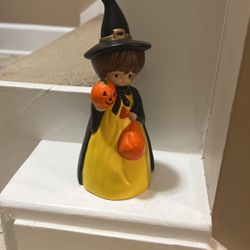 Vintage Ceramic Witch Statue Hand Painted 