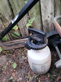 Spreader broadcaster and pump sprayer