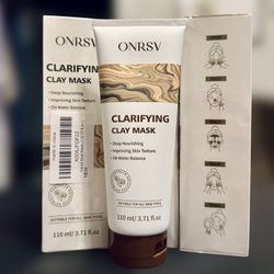 Clarifying Skin Care Pure Clay Face Mask Detox Brighten Cleansing 