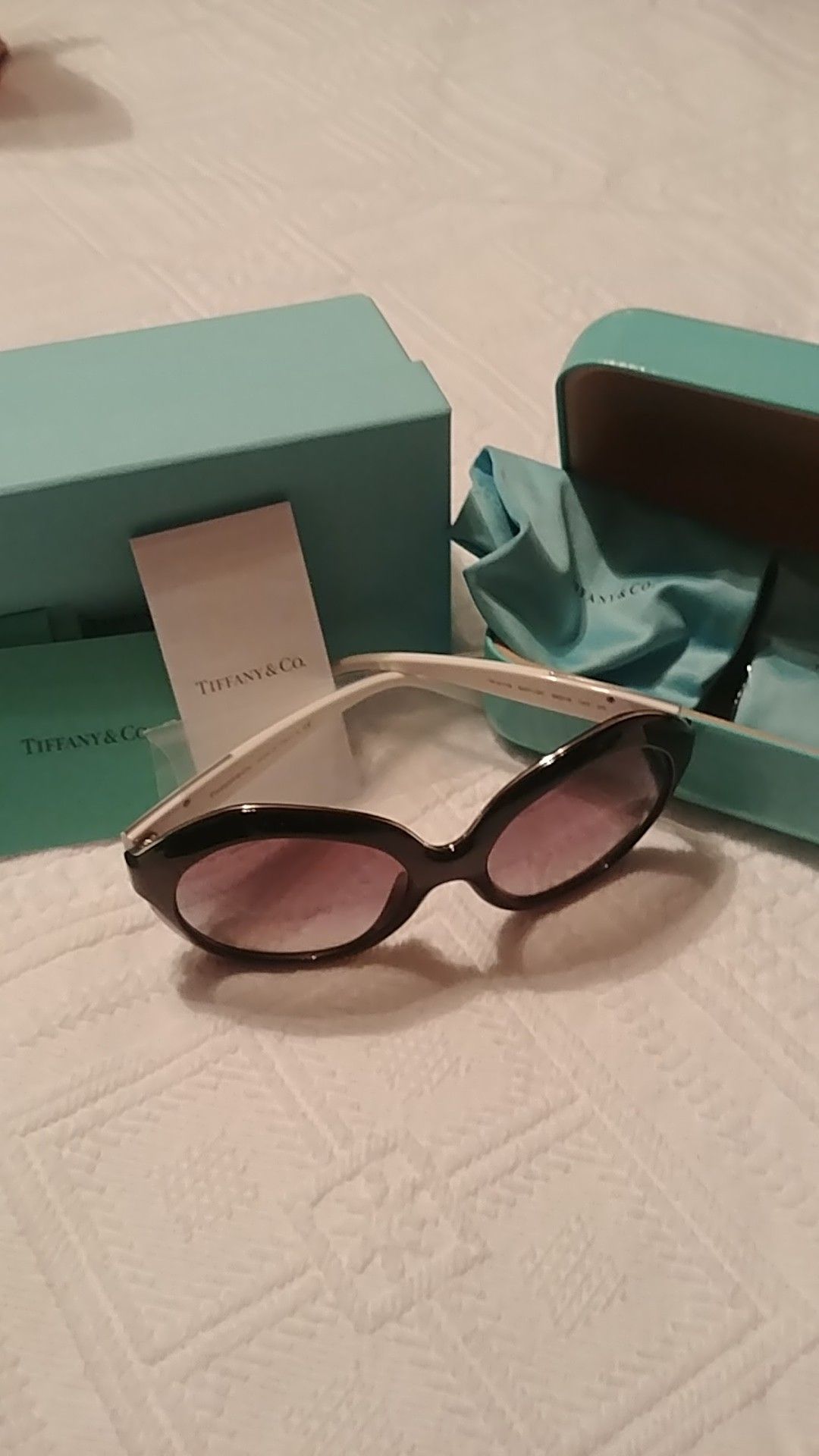 Tiffany Black and white large frame sunglasses