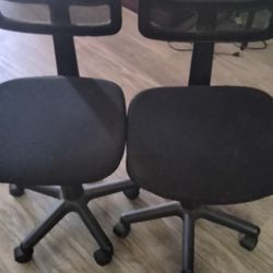 2 Black Office Adjustable Chairs 