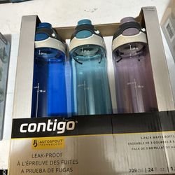 Contigo leak proof water bottles 3 pack