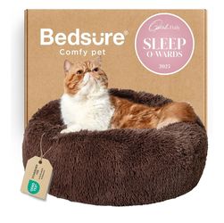 Bedsure Comfy Pet Plush Round Pet Bed