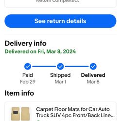 SEQUOIA REAR BUMPER COVER AND FLOOR MATS 