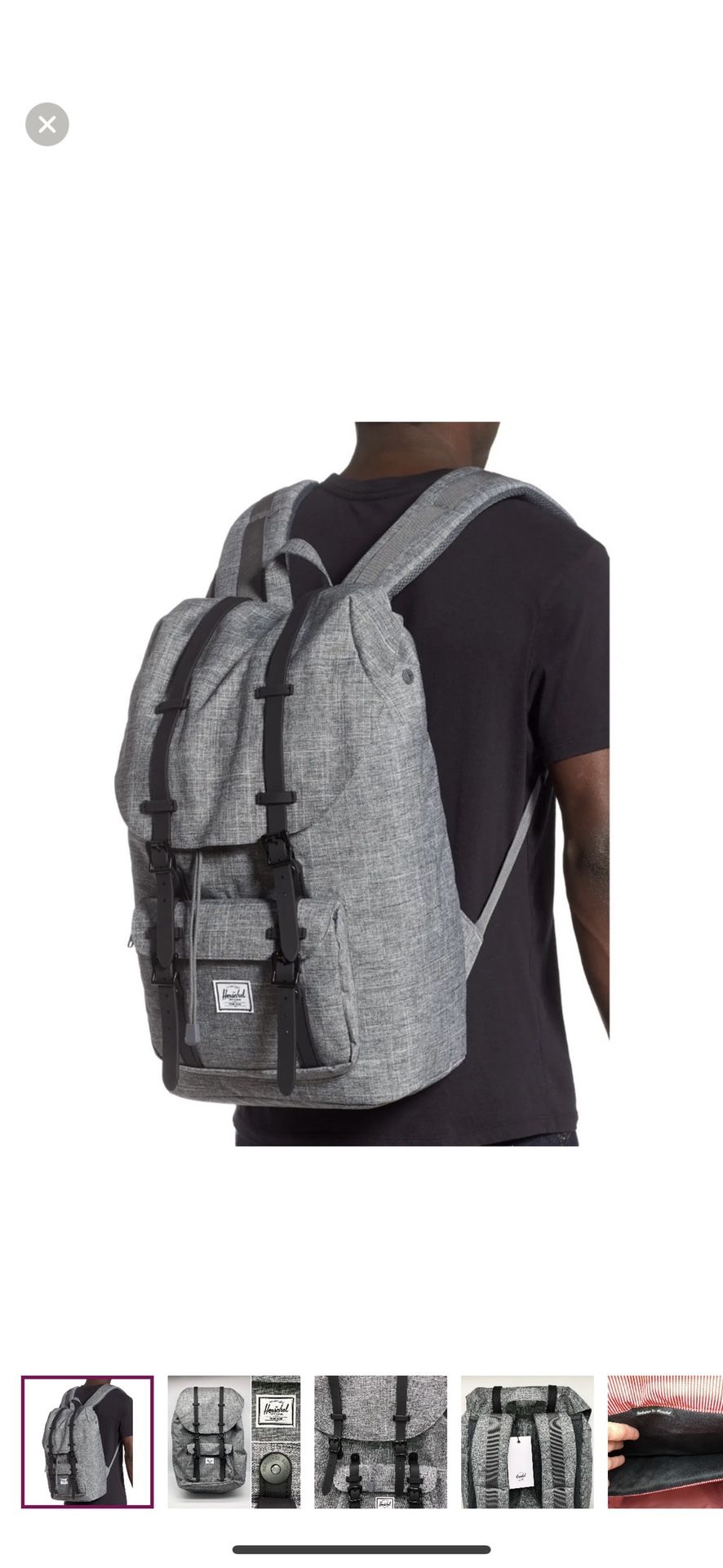 Herschel Supply Co. Little America Laptop Backpack. Raven Crosshatch / Black NWT