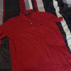 US Polo ASSN red medium polo shirt