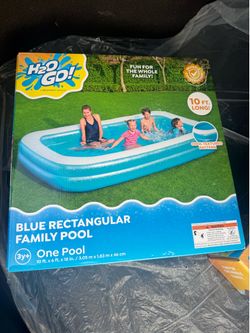 Blue rectangle family pool 10 foot