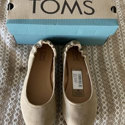 Toms Women's Flat Judith Size 6.5 Tan Suede PU New