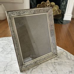 Antique Very Heavy Silver Table Wall Hanging Frame Picture Vintage Rare Collectible Art Holder Glass Finish Antique Filigree Gorgeous Ornate For Artwo