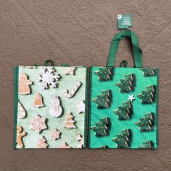 2 Brand new Christmas Cookies reusable bags