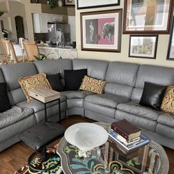 Leather Grey Sectional 