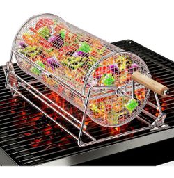 Brand New 2-in-1 Rotating Grill Basket – $22