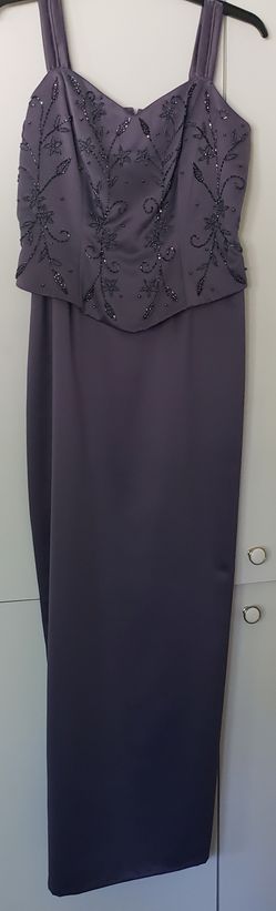 Stenay Women's Formal Dress Size 8 Gray Beaded Long Evening Gown 