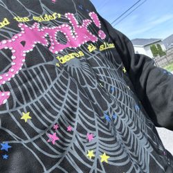 Black And Pink Sp5der Hoodie