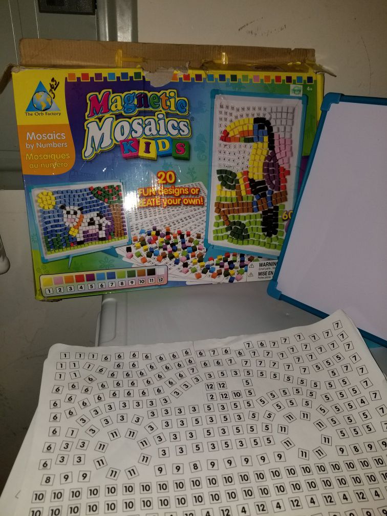 Magnetic mosaics kids and other fun games