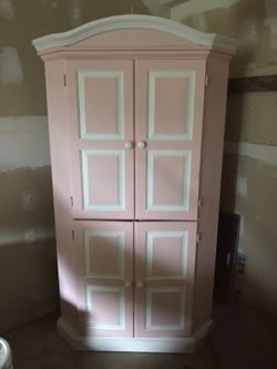 Pink and White Armoire