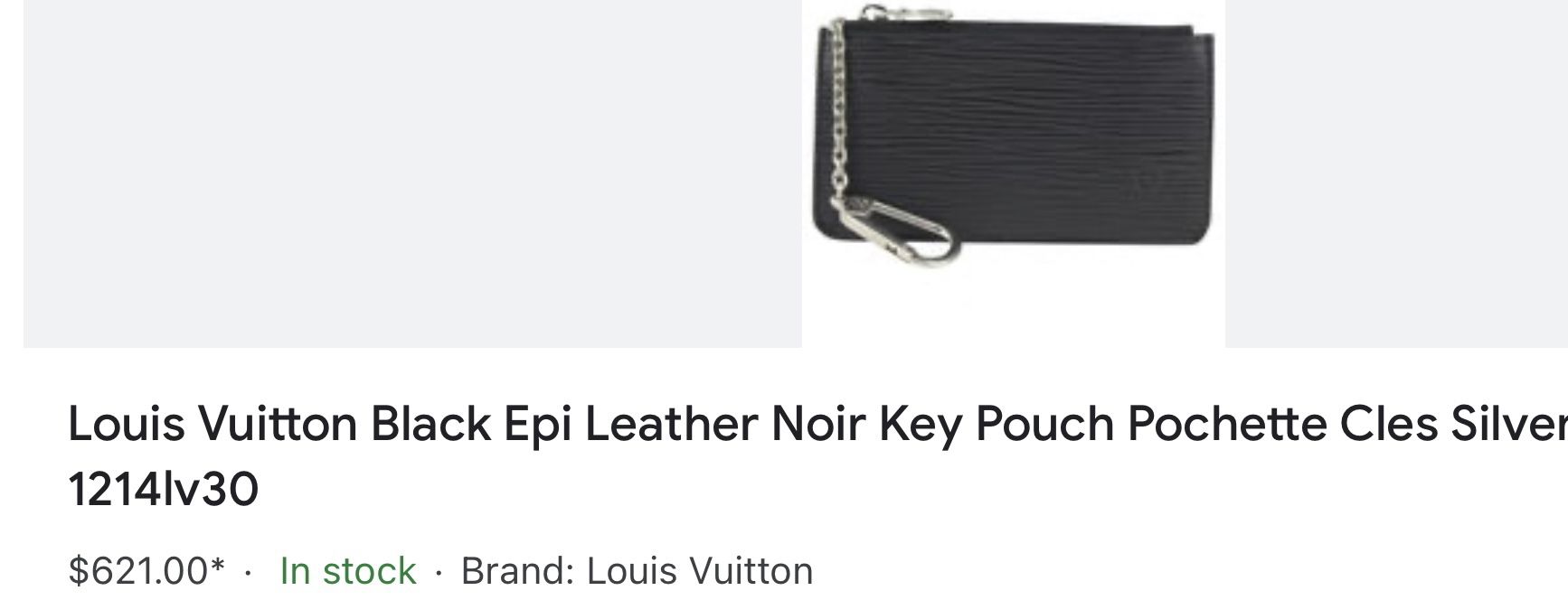 Louis Vuitton Black EPI Leather Noir Key Pouch Pochette Cles Silver 1214lv30