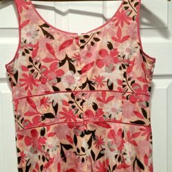 Anne Taylor Loft Sz 10 Pink Floral Dress