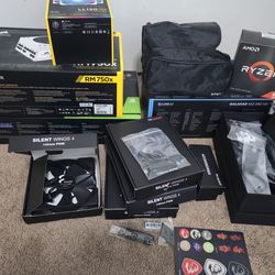Left Over Gaming PC Build Parts - Wires, Connectors, Stock Fans