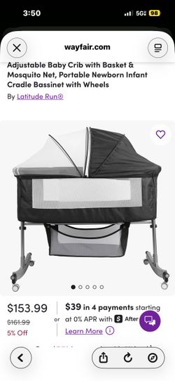 Brand New 2-in-1 baby crib Grey