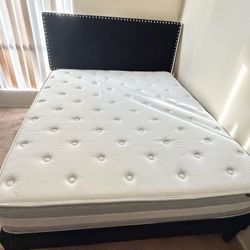 Queen bed-frame And Mattress 