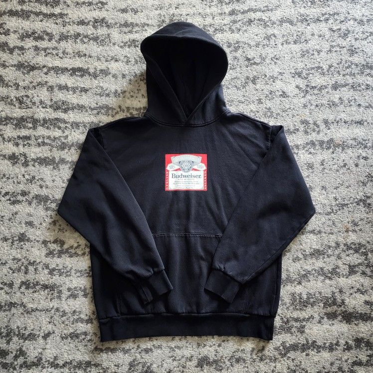 Budweiser By PacSun Pullover Hoodie, Men's Size Medium - Black