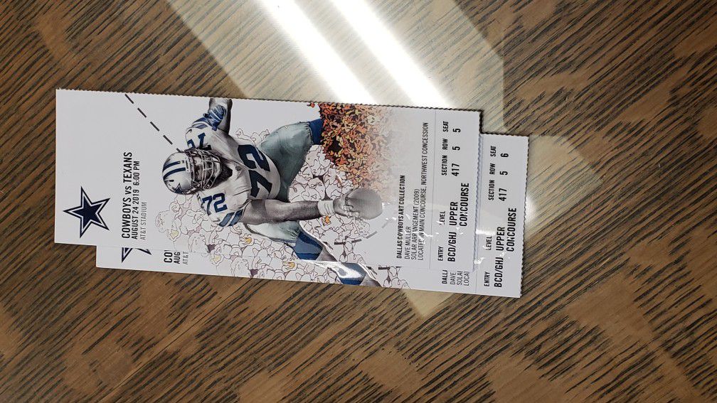 1 Pair of COWBOYS v TEXANS Tickets 4 SALE
