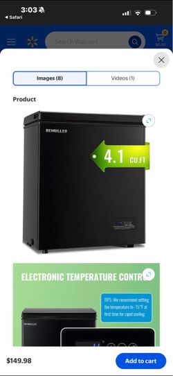DEMULLER Deep Chest Freezer Small Freezer with Top Open Door Two Baskets Freestanding Black
