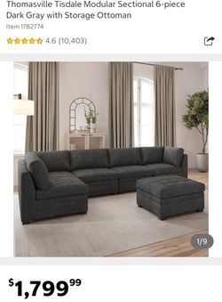 Thomasville Tisdale Modular Sectional 6-piece with Storage Ottoman