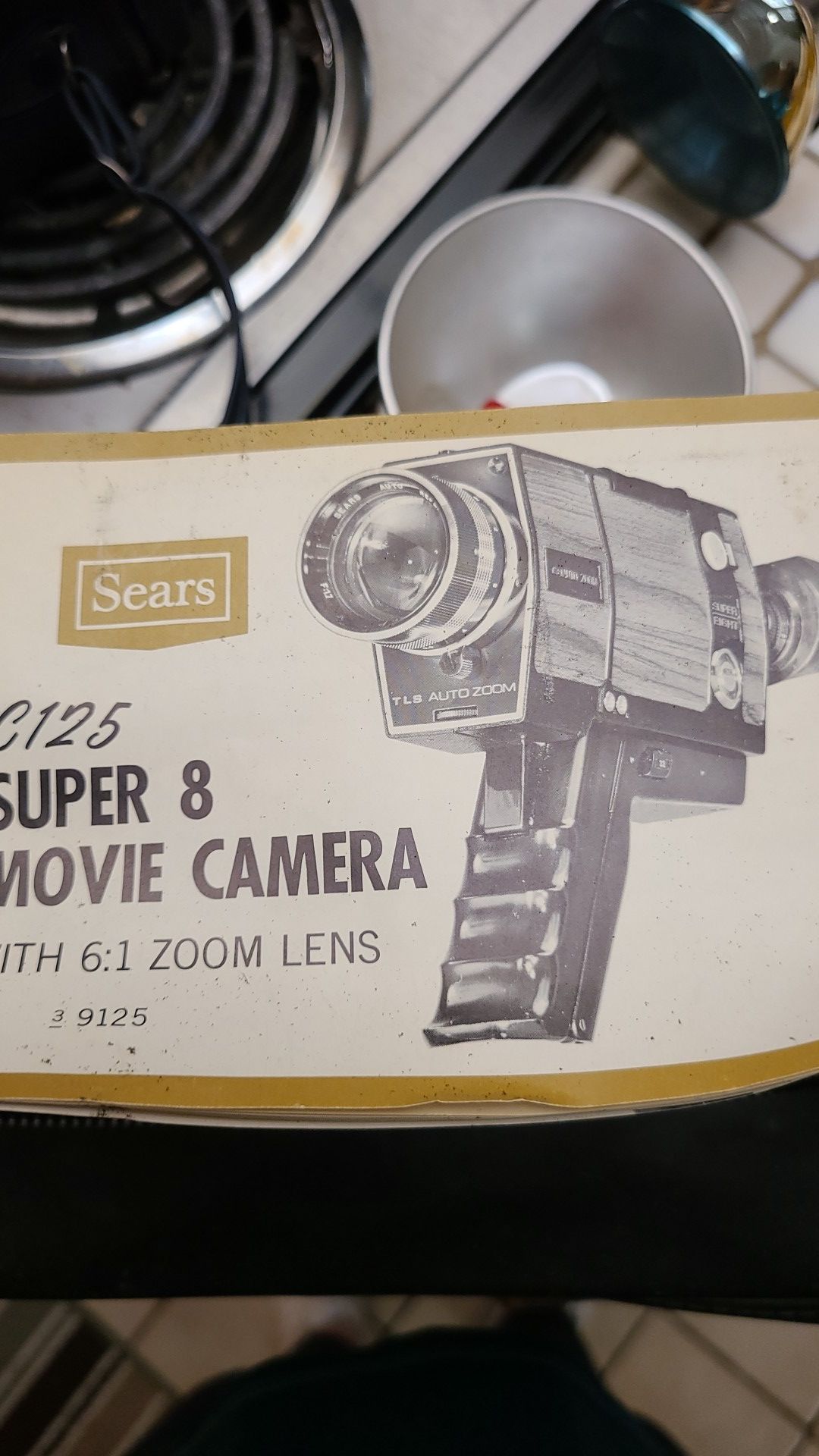 Antique in original black leather case Sears c125 super 8 movie camera
